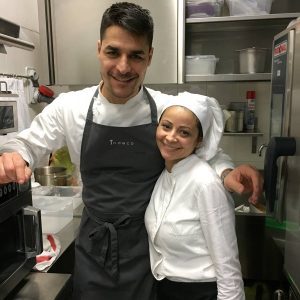 Lo chef Pasquale Palamaro in visita al ristorante “il castello di Signa” quando era della chef Grazia Zuottolo